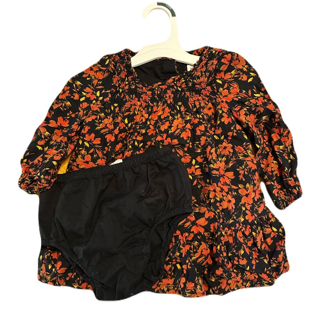 GAP Fall Floral Dress w Bloomers Headband 12-18M